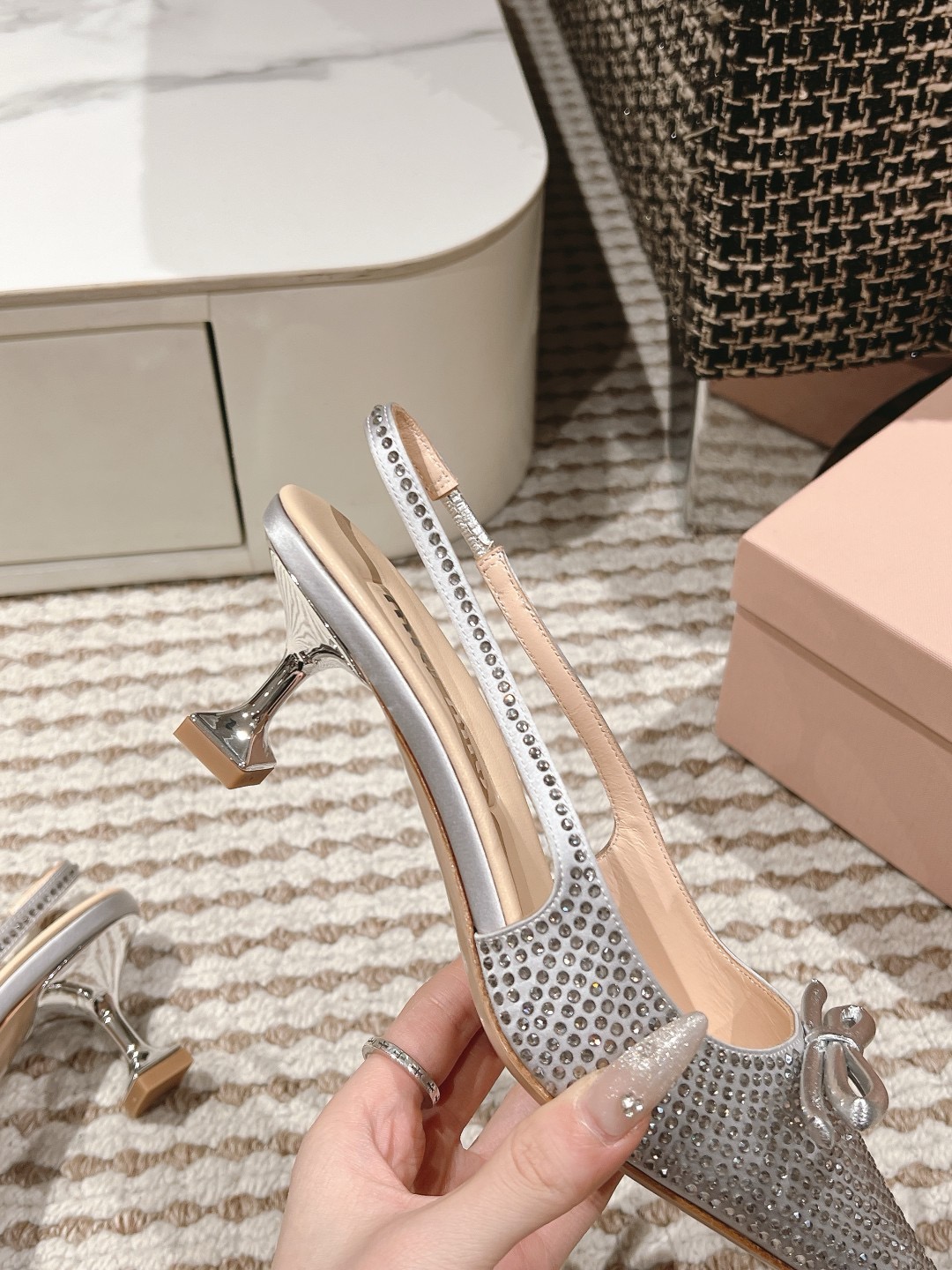Miu Miu pump  shoes Satin slingback pumps ( heel 5.5cm ) 