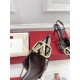Valentino VLOGO  40 embellished leather-trimmed flocked canvas slingback pumps