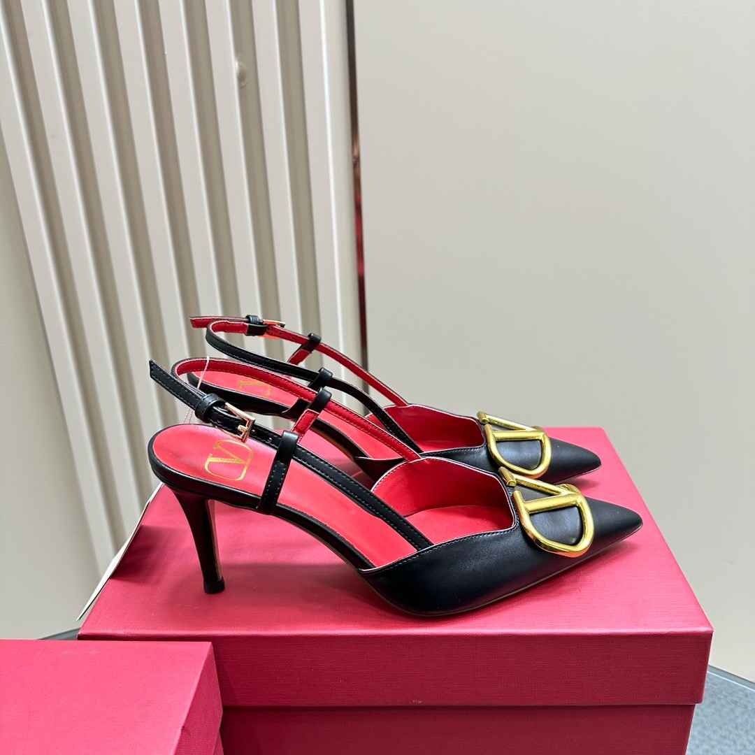 Valentino VLOGO SIGNATURE SLINGBACK PUMP IN CALFSKIN LEATHER 80MM