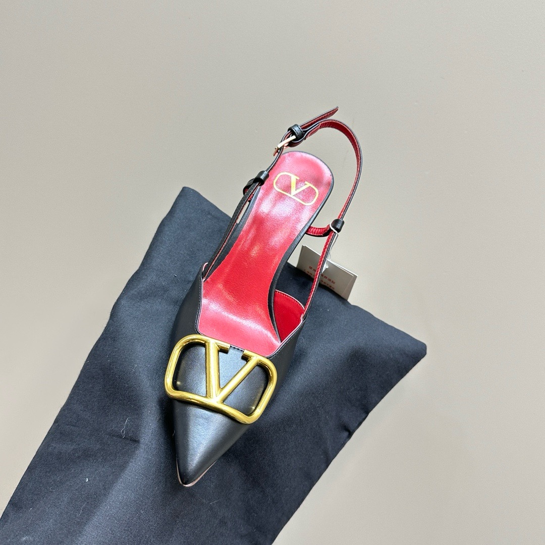 Valentino VLOGO SIGNATURE SLINGBACK PUMP IN CALFSKIN LEATHER 80MM