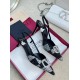 Valentino Vlogo Signature Slingback Black Calfskin With Crystals Caro