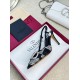 Valentino Vlogo Signature Slingback Black Calfskin With Crystals Caro