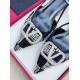 Valentino Vlogo Signature Slingback Black Calfskin With Crystals Caro